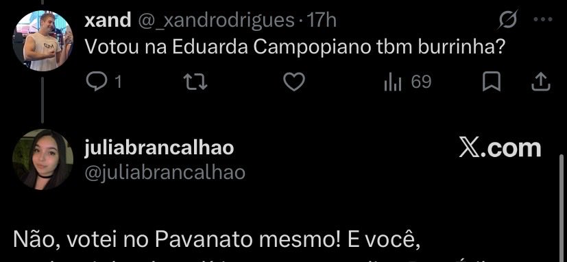 _xandrodrigues's tweet photo. @juliabrancalhao @nikolas_dm KKKKKKK burraaaa nojenta https://t.co/Mki869ScBx