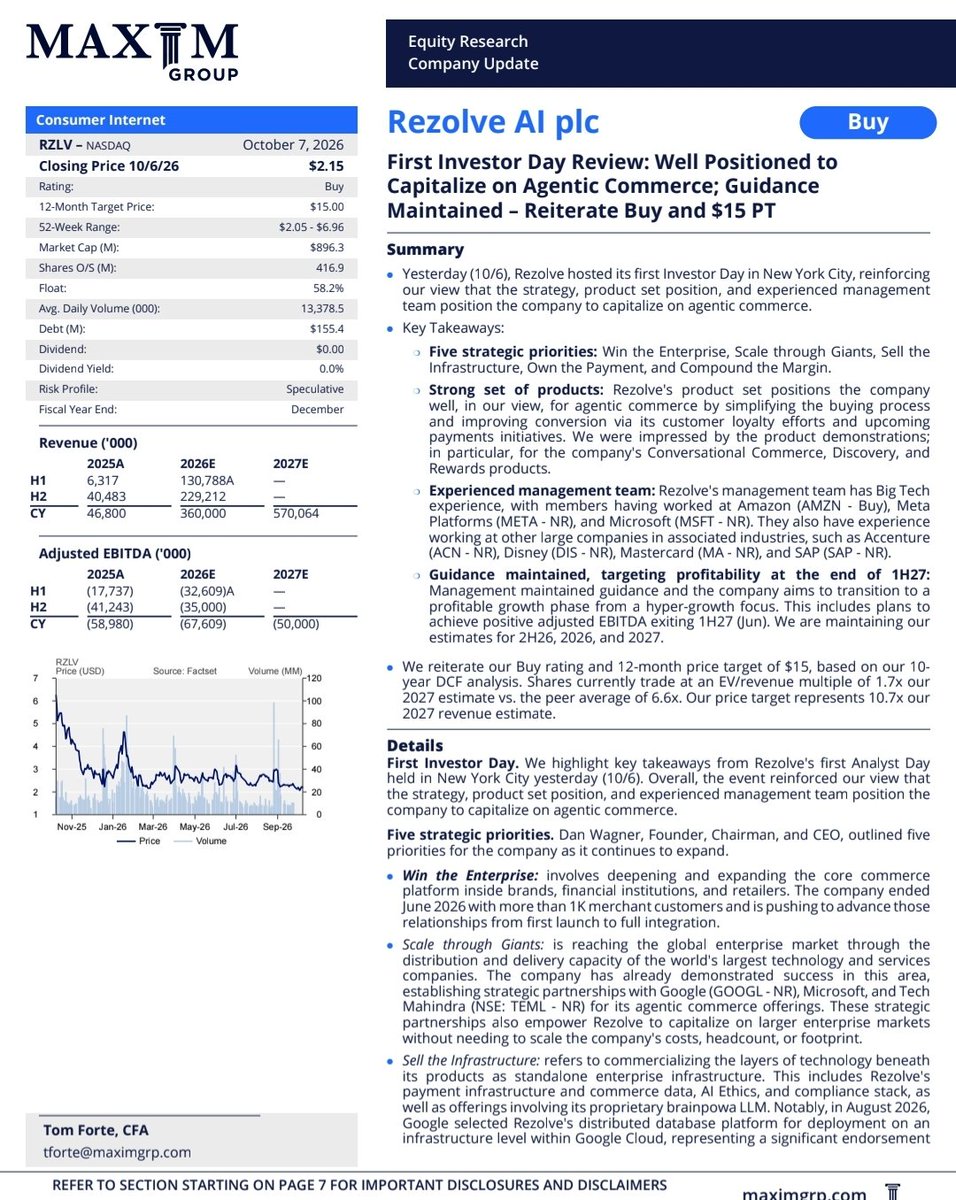 RichardESPR's tweet photo. $RZLV 15 Price Target | BUY Rating
At $2.08, this stock looks excellent to me. While others panic, blinded short sellers are fools for not taking profits. https://t.co/TiSxsu63f9
