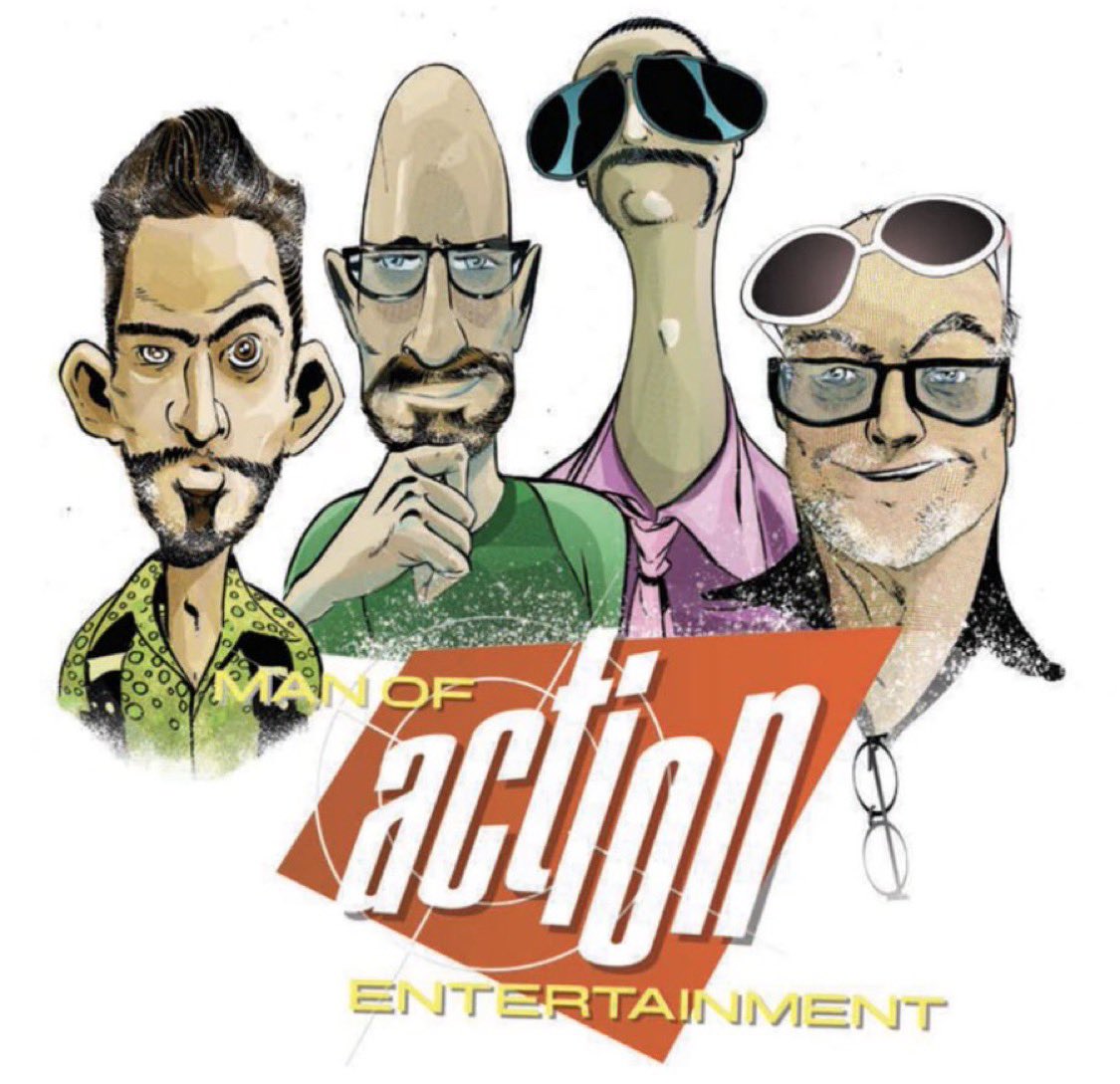 rouleau1's tweet photo. I was talking with Tim Sale about caricatures. Something neither of us incorporated in our work. They require emphasizing a person’s physical traits, and it felt mean. These guys can take it. This piece is inside the pages of this month’s Ben 10 offering Dynamite’s Creator Files. https://t.co/8Svc6F0z9L