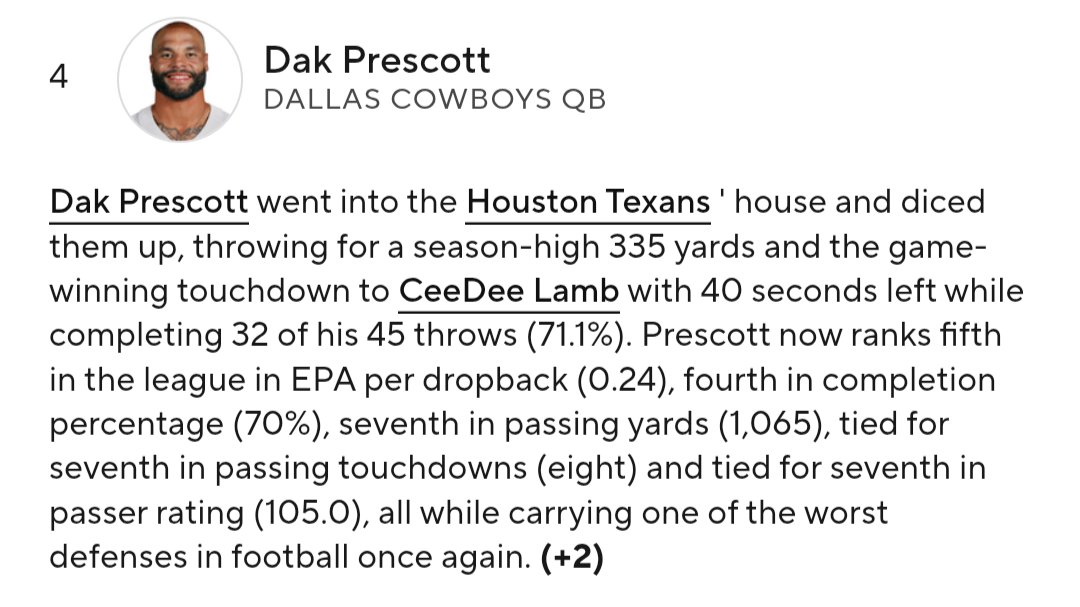 SuperTexans69's tweet photo. Tf am I supposed to be impressed? Texans are bottom 3 passing defense 😂 https://t.co/ZF0Ws9woPF