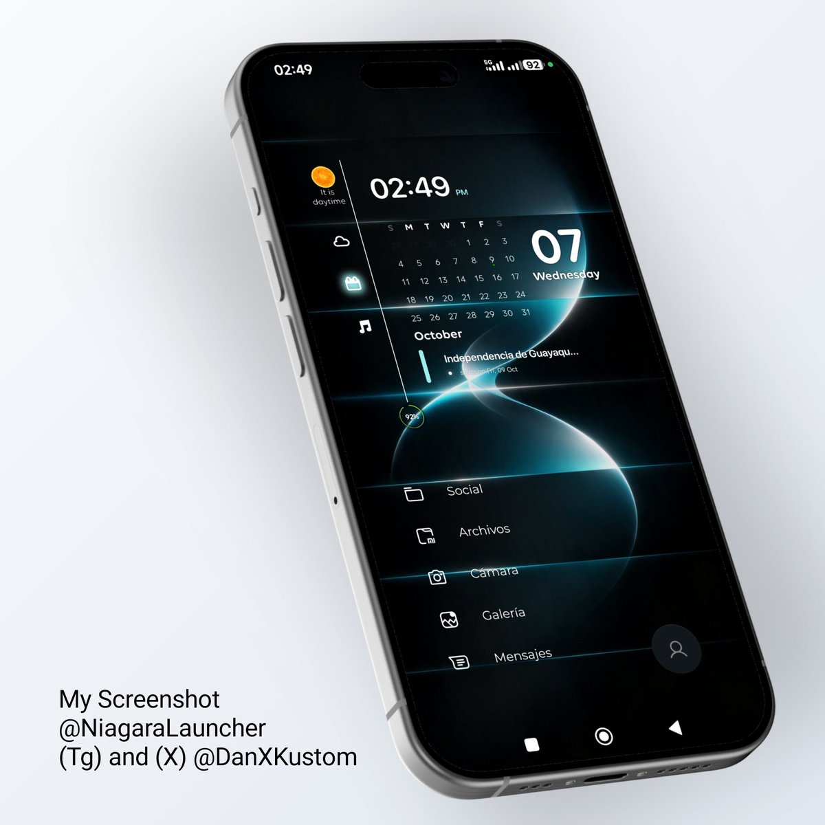DanXKustom's tweet photo. Good Day friends
My Screenshot
@NiagaraLauncher

Wallpapers 👉🏾 https://t.co/4yIDT2h6HR
Widget by me @DanXKustom 👉🏾 https://t.co/8MupYyIIxO
Icons #ReevPro by @GrabsterStudios 
Mockup #AiMockStudio, #PlushScreens by @AndroidTools3 

#KWGT #Android https://t.co/coU6TjR95f