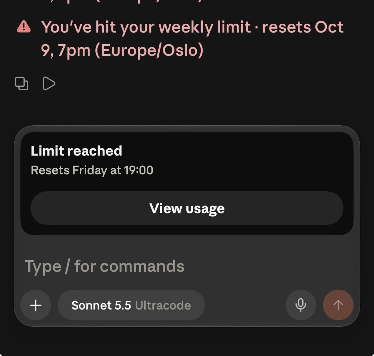 RobinWBH's tweet photo. Worst feeling ever, but thanks to Sonnet 5.5 it doesn’t hit my weekly limit in 2Days 💀 https://t.co/QbRusfpEt6