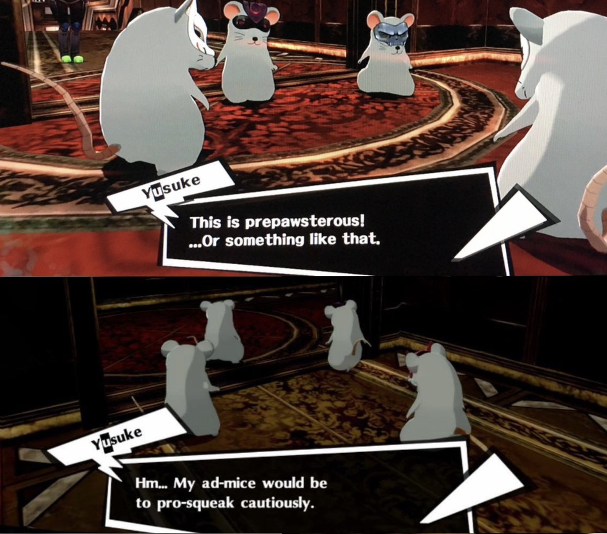 MaplePeache's tweet photo. Yusuke was genuinely having the time of HIS LIFE as a mouse 😭 https://t.co/NJRThV9jma