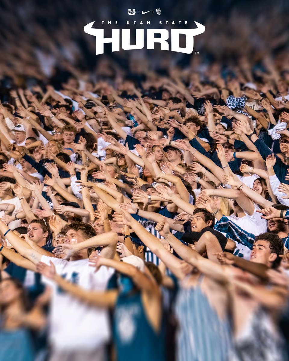 USUFootball's tweet photo. Best student section in the @pac12! 🗣️

🔊 @usuHURD claims: https://t.co/JFaRdbT9q4
🎟️ https://t.co/ejv4eDq62x https://t.co/s3lppuDzTy
