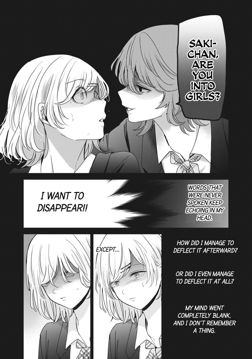 1SerUnicorniano's tweet photo. It's awful how internalized homophobia can completely change your perspective on a situation. Mahiro was never a bad person, and she wasn't even making fun of Saki, but Saki was so convinced that liking women was so wrong that she saw Mahiro in a completely terrifying way https://t.co/OLrZAbdyfV