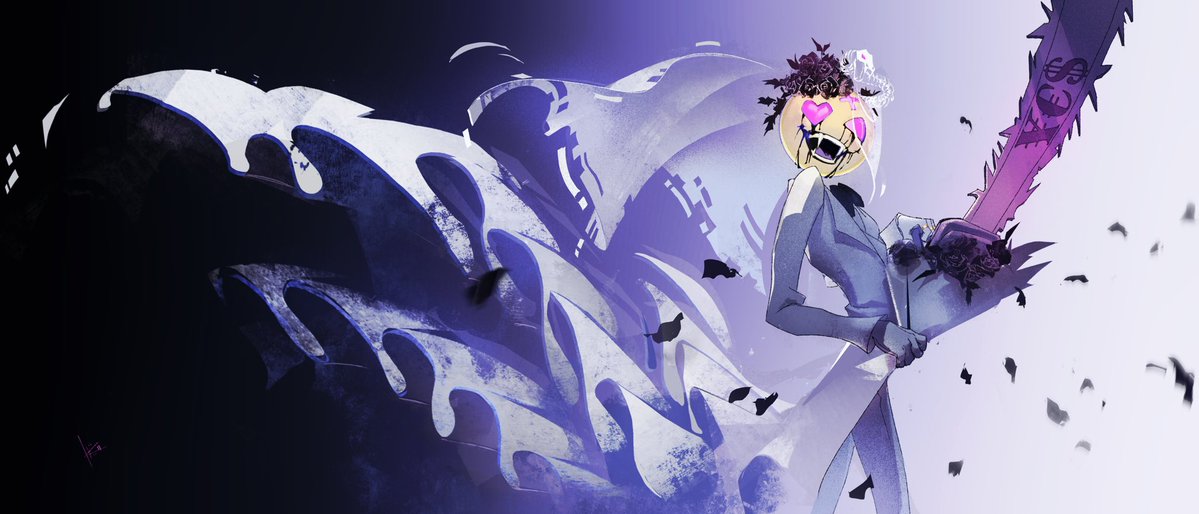 Gankyluv's tweet photo. Looking sharp and ready AF!!✨

The ¥€$ writing on the Serpent Bride’s chainsaw is self-explanatory if ya familiar with weddings, plus when AG attacks with it: dead/withered black rose petals fly around!
It’s so pretty…and reassuringly deadly!☠️🥀

#SkullCatAGCommission #GodsTV https://t.co/M1qOyEc804