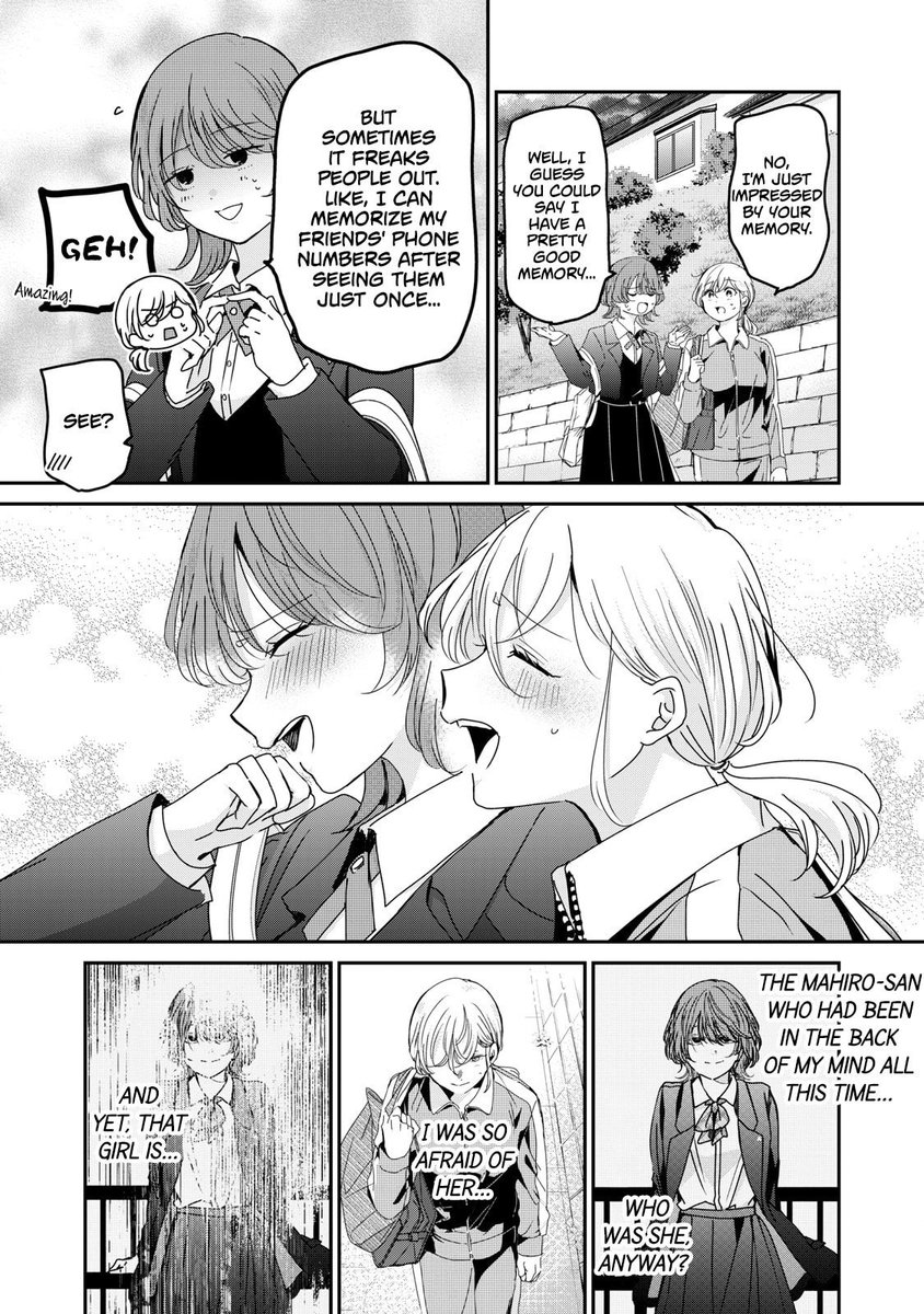 1SerUnicorniano's tweet photo. It's awful how internalized homophobia can completely change your perspective on a situation. Mahiro was never a bad person, and she wasn't even making fun of Saki, but Saki was so convinced that liking women was so wrong that she saw Mahiro in a completely terrifying way https://t.co/OLrZAbdyfV
