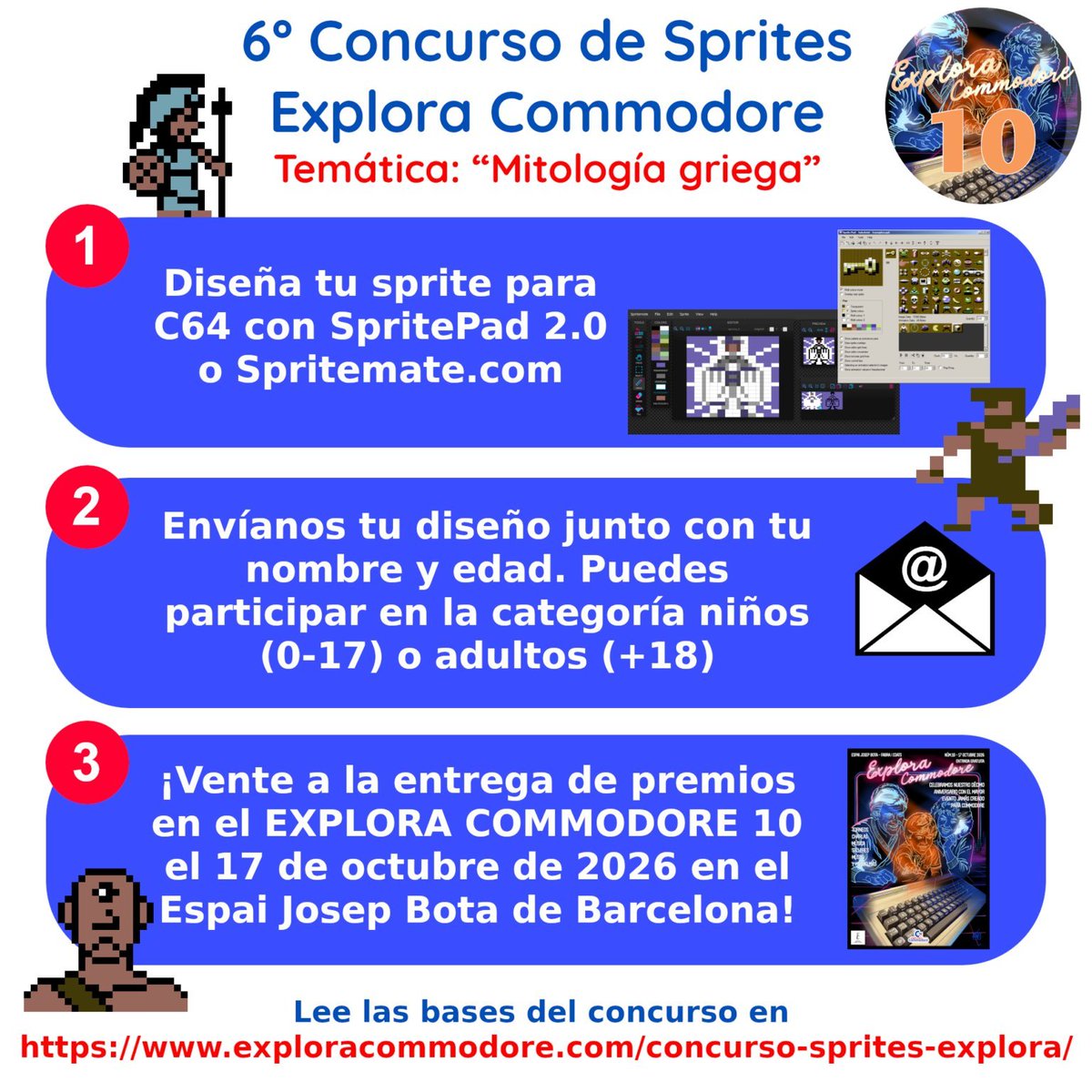 PacoBlog64's tweet photo. Este domingo de madrugada termina el plazo para participar en el Concurso de Sprites de Explora Commodore, ¡no os durmáis y enviadlo cuanto antes! https://t.co/Ush8I9nMt4