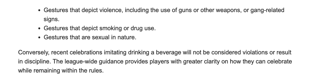 SeifertESPN's tweet photo. The NFL and NFLPA clarify that drinking celebrations will not result in discipline moving forward. https://t.co/Rxo5BStO1S