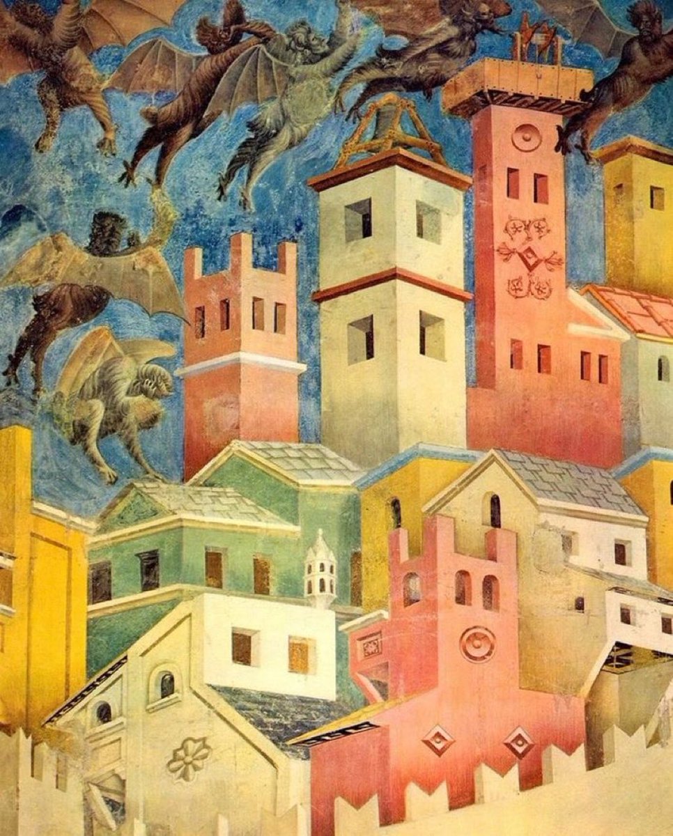 Dominiquepucini's tweet photo. L'expulsion des démons d'Arezzo.(1295-1299)
#Giotto di Bondone
« La scène dépeint un épisode de la vie de #Saint_François_d_Assise où il chasse des démons d'une ville hantée.
La #fresque fait partie du cycle sur la vie de saint François » https://t.co/oAzmubYOfW