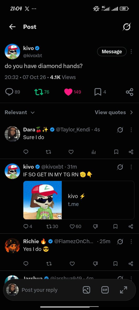 Taylor_Kendi's tweet photo. @JusttDerrick @kivoxbt H78R3kyepaf6w1pttJ8L6NhhY5Q7sEiK8vQx65FvxWUZ

See me Dad https://t.co/kPEOIl3LGZ