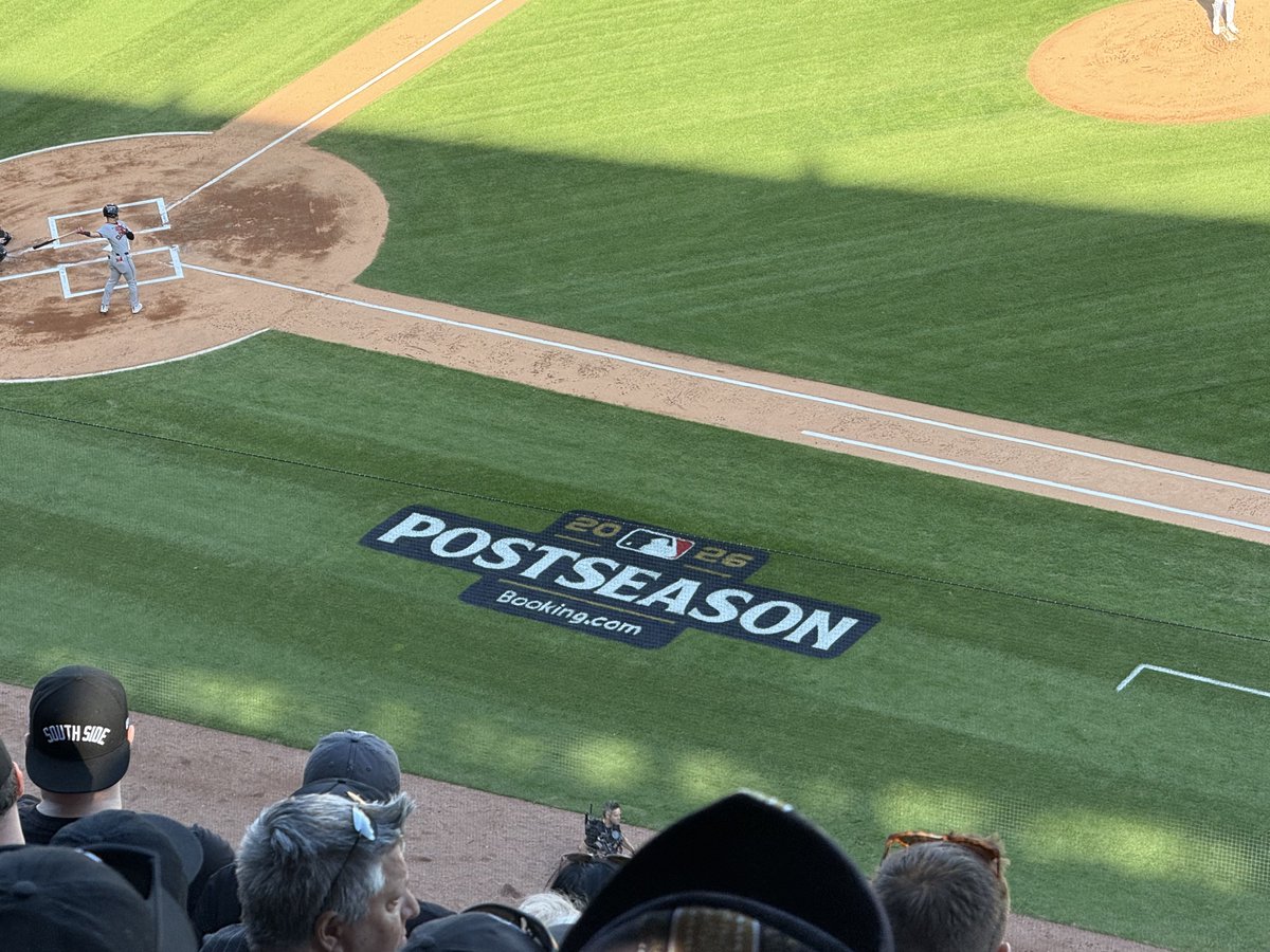 nuclear94's tweet photo. D2 has waited 21 years to go to an October baseball game to see the #WhiteSox. My wife wouldn’t let me take her in ‘05. She is here from Zurich for this game. https://t.co/g75GVssGt1