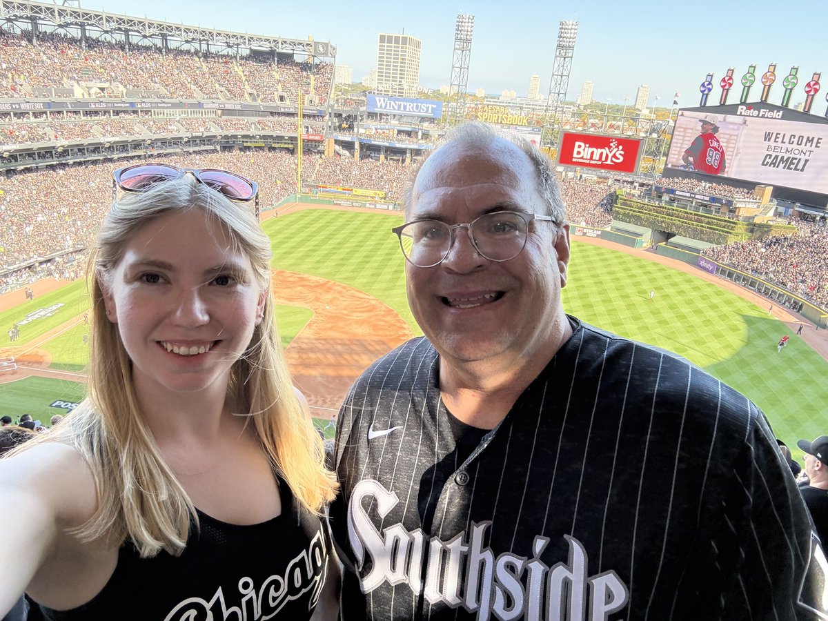 nuclear94's tweet photo. D2 has waited 21 years to go to an October baseball game to see the #WhiteSox. My wife wouldn’t let me take her in ‘05. She is here from Zurich for this game. https://t.co/g75GVssGt1