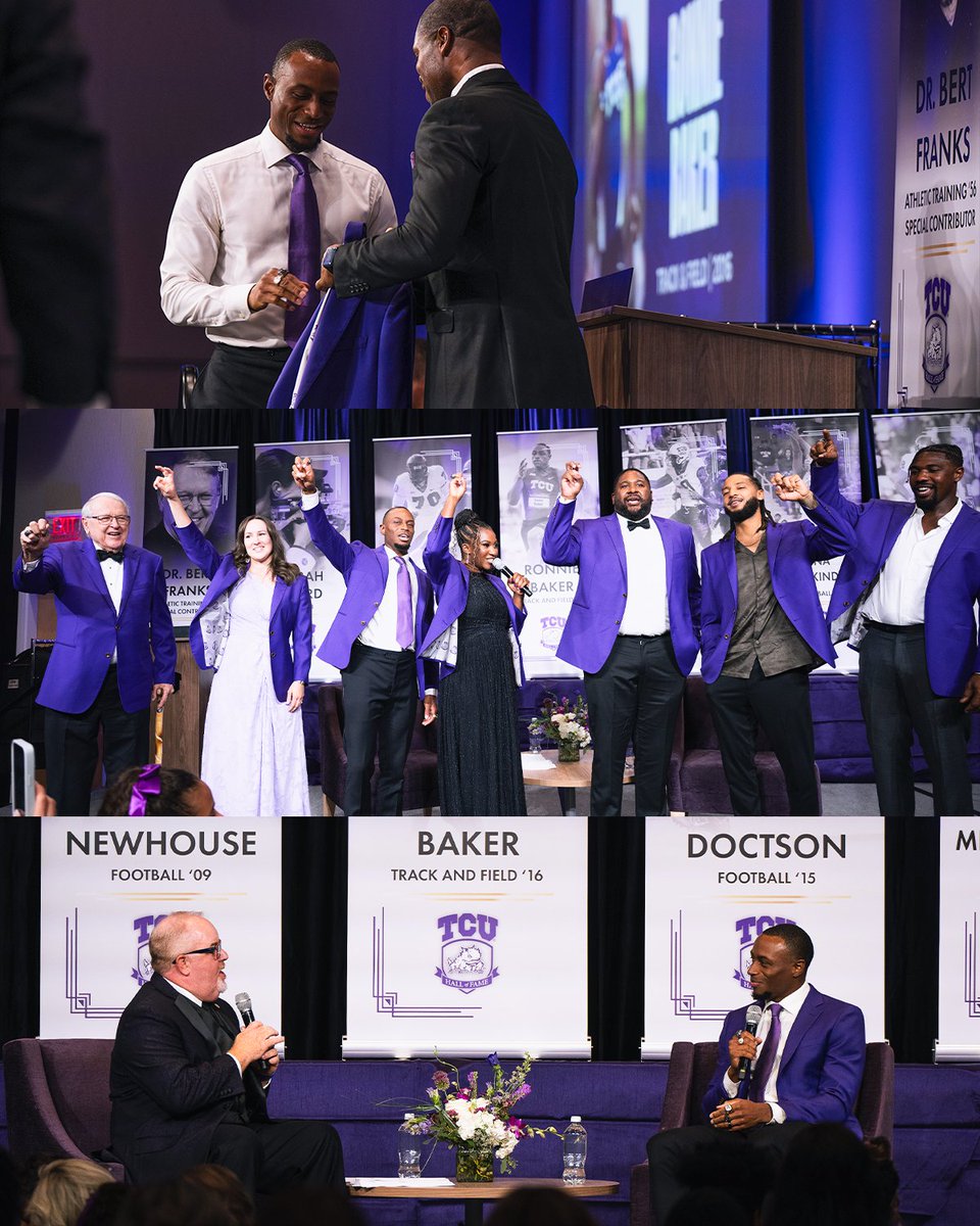 TCUTrackField's tweet photo. What a weekend for the newest member of the TCU Athletics Hall of Fame! Congratulations, Ronnie Baker 👏🐸

#GoFrogs https://t.co/nxw1bB92lJ
