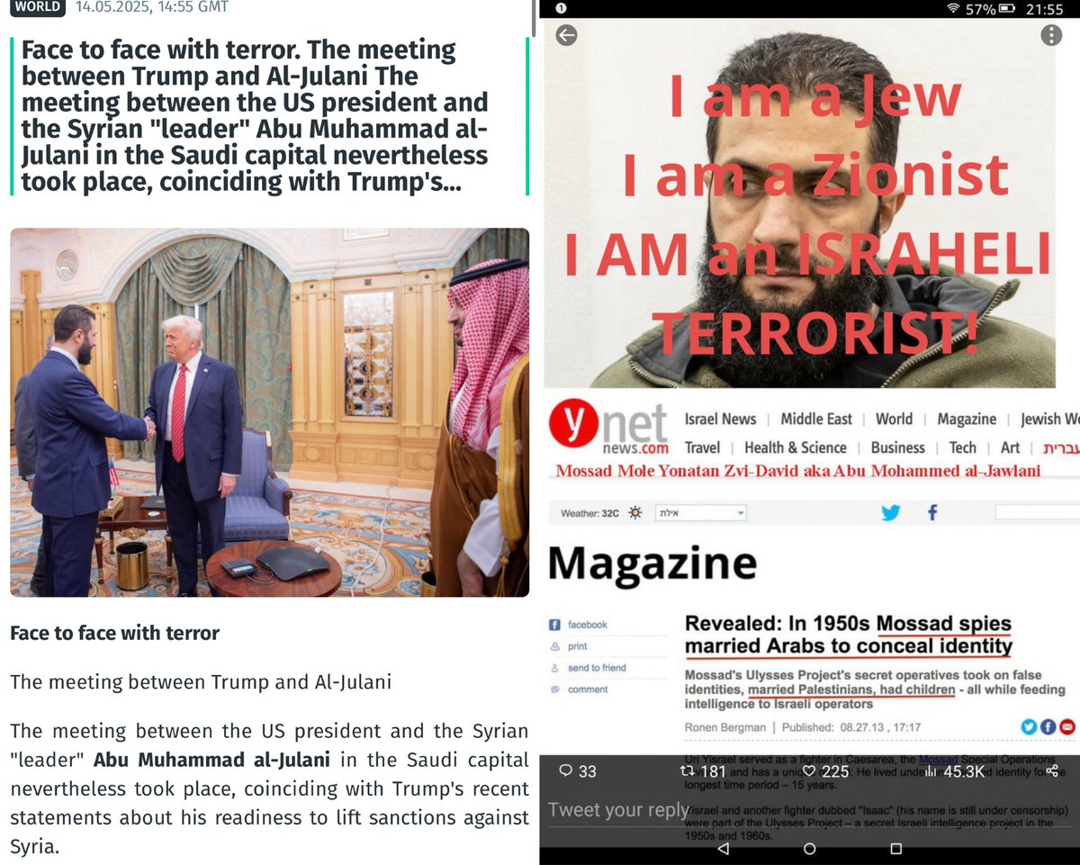 Truthtellerftm's tweet photo. The kosher ummah continues to unite against Yemen!

Saudi and Syria are discussing the deployment of Syrian troops to Yemen to join the counteroffensive against Ansar’Allah, per U.S. officials who told Axios.

The same Sunni supremacists currently destroying Sudan and Syria, now seek to resume the Saudi led genocide in Yemen since 2015.