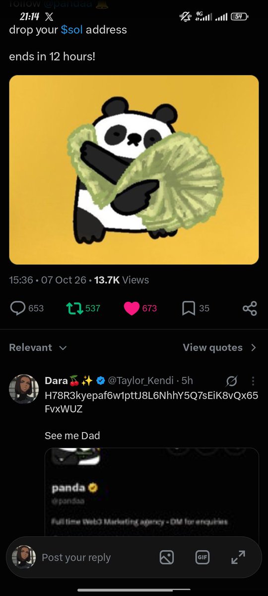 Taylor_Kendi's tweet photo. @pandaa See me Dad https://t.co/vfQHTf23EK
