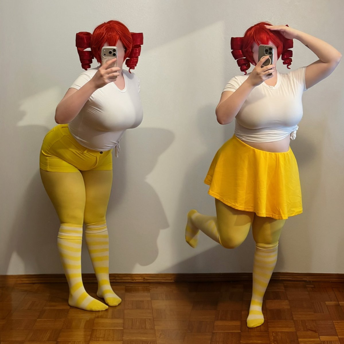 fawningforu's tweet photo. Is my birdbrain teto cosplay better with the shorts or the skirt ? 🤔🐓 https://t.co/pelqXZXcGV