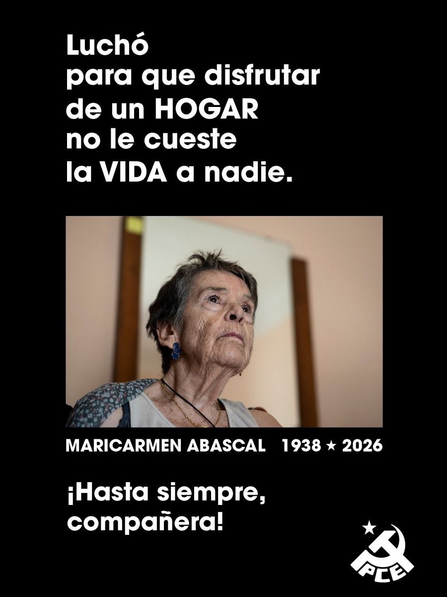 ManuPineda's tweet photo. ⬛ Sentimos tanta rabia como pena.

Hay que llamar por su nombre a este desahucio evitable y sin alternativa habitacional: asesinato.

Ni olvido ni perdón.

¡Hasta siempre, compañera! 💐✊ https://t.co/DlmcUxej8e