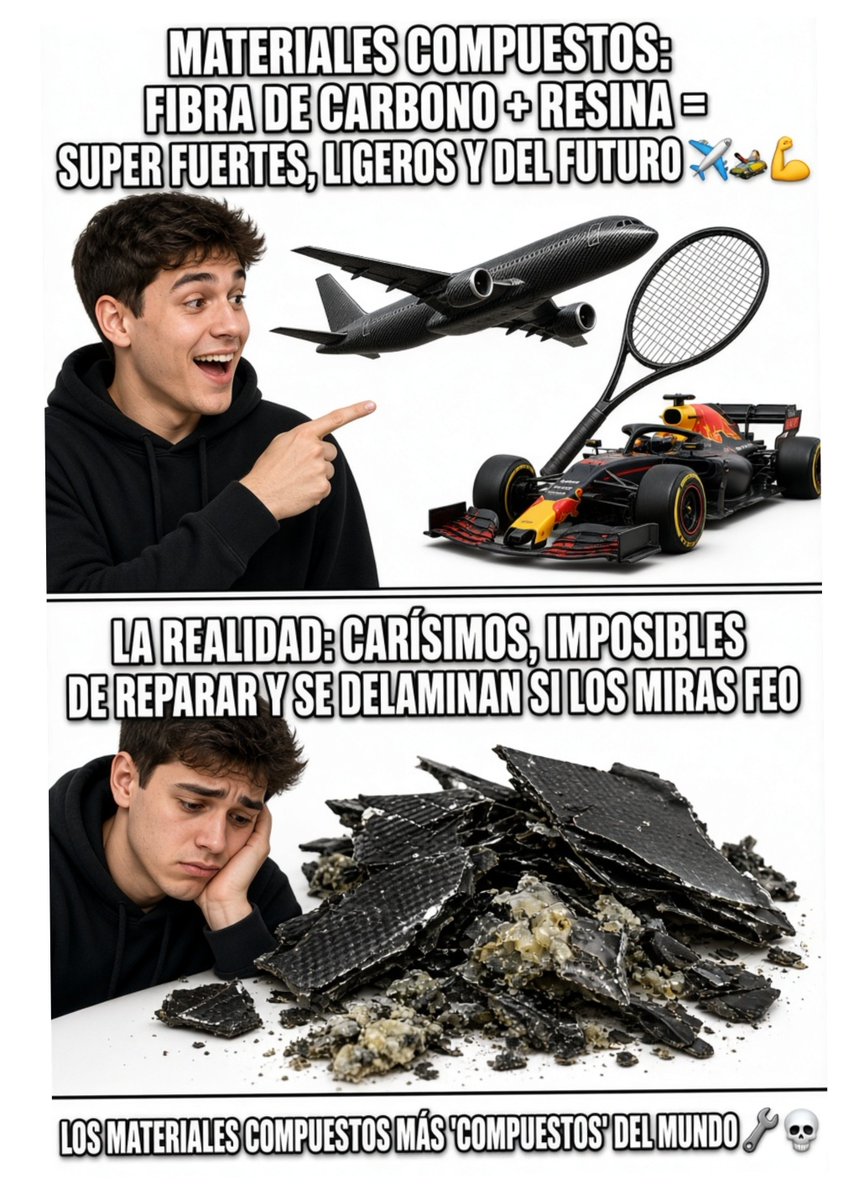 fyq_abel's tweet photo. #MaterialesenMemes "Materiales compuestos"
@Materlandfct, @SOCIEMAT y @FECYT_Ciencia
#RecursosPalomerasVallecas Carlos https://t.co/nWrpWR7Fic