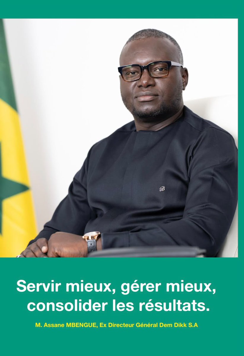 AssaneMbengue_0's tweet photo. 860 jours. Et des résultats qui parlent d'eux-mêmes. 

Quand j'ai pris les rênes de Dakar Dem Dikk en juin 2024, la trésorerie s'élevait à 486 millions de francs CFA. Aujourd'hui, elle atteint 6 milliards 623 millions. Plus de treize fois plus.

Ce n'est pas un chiffre. C'est le fruit d'un travail d'équipe. D'un collectif qui a tenu. Qui a innové. Qui a livré.

Le bilan en actes:

✔️ EBE passé de –1,2 milliard en 2023 à +2,7 milliards en 2025
✔️ Résultat net réduit de –17,95 milliards à –3,86 milliards
✔️ Plus de 4,25 milliards de dettes apurées
✔️ Fréquentation urbaine en hausse de 68,4 %
✔️ Recettes urbaines en progression de 67,2 %
✔️ Signature de l'Accord d'Établissement
✔️ Finalisation du premier PSD de Dem Dikk
✔️ Inauguration du CCO de dernière génération dans le cadre de la digitalisation

Mais au-delà des chiffres et des projets, il y a des femmes et des hommes qui ont cru. Qui ont résisté. Le travail d’équipe a été notre principal moteur. Et c’est ainsi que les Sénégalais se sont réapproprié leur bien.

Merci à tous les travailleurs de Dem Dikk. Ce bilan est le vôtre.

POUR MA PART, AM OUT