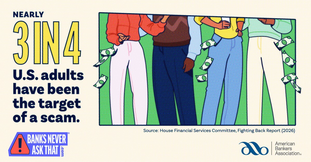 renasant's tweet photo. ⚠️🔐 Nearly 3 in 4 people have encountered fraud. That could be your neighbor, your coworker, a family member - or you. Know the warning signs, spot the scams, and help stop fraud in its tracks.

🔐 Learn more: https://t.co/FDfX6T97IB https://t.co/b9RvLGZ1x5