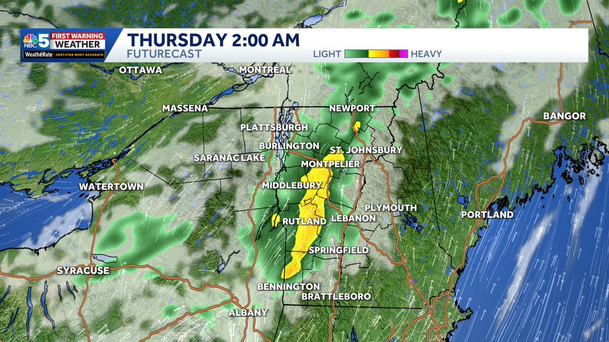 TylerJankoski's tweet photo. Broken line of downpours comes through tonight into Thursday morning. Some thunder possible. https://t.co/Y92F6HBJsY
