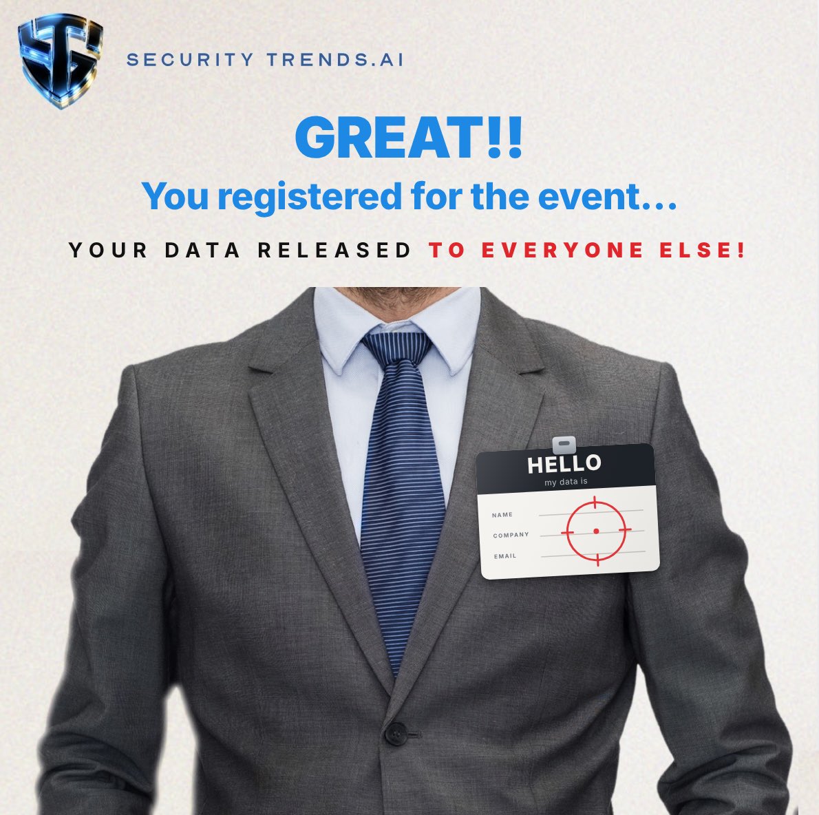 SecTrendsAI's tweet photo. Has anyone else experienced this?

Our founder registered for a live talk on AI and data. Name, company, email.

Within days: a flood of emails from companies he never contacted.

Event hosts, do you know where your attendee data goes next?

#AI #DataPrivacy https://t.co/5hZ6WeWexY