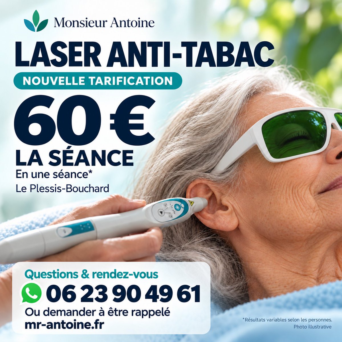 Mr_A_ntoine_'s tweet photo. 60 € la séance pour arrêter de fumer. Pourquoi ce nouveau tarif ? Réponse en vidéo 👇

📍 Le Plessis-Bouchard
👉 https://t.co/Cvi0bvZeDl

#ArretDuTabac #LaserAntiTabac #ValDOise #LePlessisBouchard #MonsieurAntoine https://t.co/5nxywJCmnL