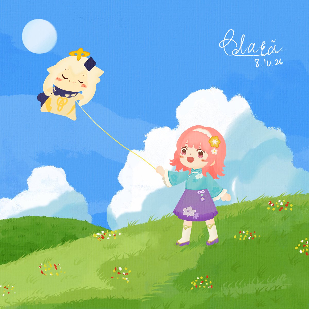 ClaraYu529's tweet photo. just realised I’ve never drawn my manekina before, so it’s time to draw one 😋😋 i try to make the drawing look like a story book cover https://t.co/ymQMzIvNTh