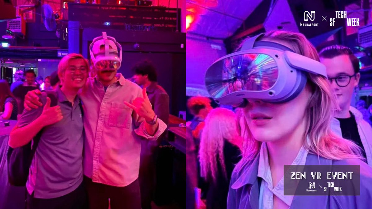 xranna000's tweet photo. We were grateful to visit yesterday’s “AI, Tech, Sports & Sound” and “NIGHT SHIFT—SF TW After Party.”
What made it truly special was seeing people step into the experience with curiosity, ask questions and share ideas. @a16z @techweek_
#ZENVRbrainRecovered #ZENVRbrainRecharged https://t.co/MsBY6TpywL