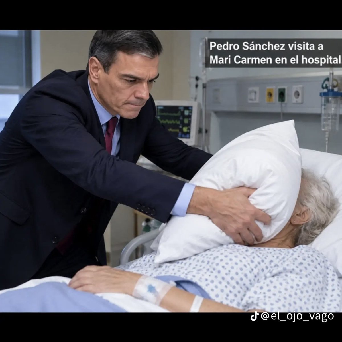 azota_progres's tweet photo. Pedro Sánchez visita a Mari Carmen en el hospital. https://t.co/go0nGJCK1U