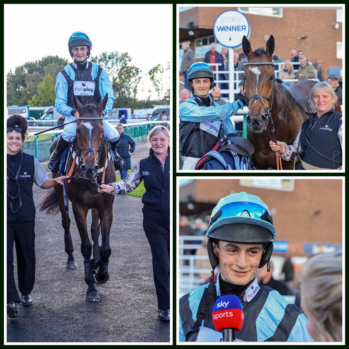weatherbysltd's tweet photo. Jet Of Dreams under Richard Upton kept on well to land the Jodie Standing’s Point-To-Point Recruits Handicap Chase @SedgefieldRace today.

Great job by Richard and also @wgreatrexracing and many congratulations to winning owners the Stewkley Shindiggers Partnership.
Thanks to Beth for collecting the trophy on behalf of winning connections from @jode2k75, Matteo & Alessandro!

Fantastic 📸 from @grossickphoto.