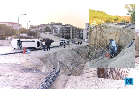 KarabukBulten's tweet photo. Yol çalışmasını fark edemeyince aracı 4 metrelik şarampole devrildi https://t.co/O2tziToAsW https://t.co/2QJqE7nYIb