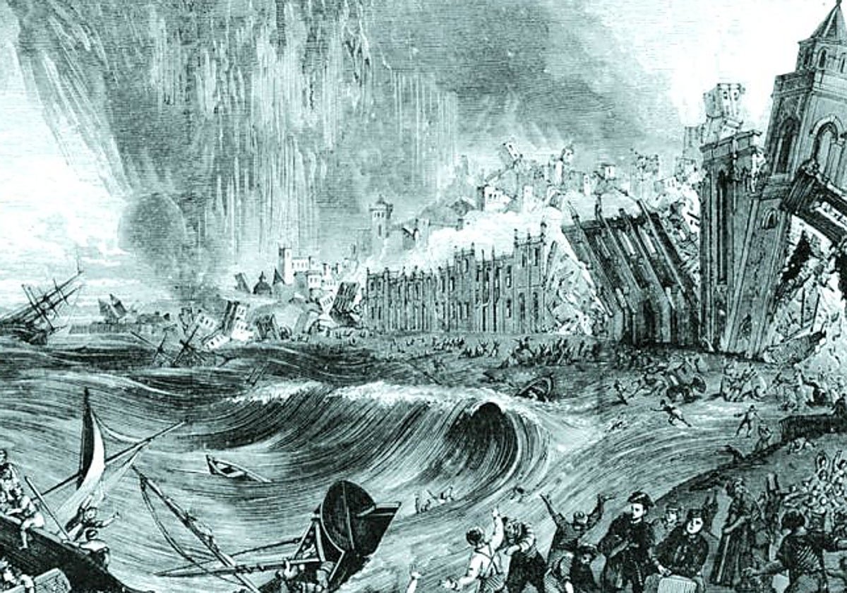 Ordoatlante's tweet photo. Pero lo que la consolidó como patrona fue el maremoto de 1755, su milagro más célebre en la ciudad. Tras el terremoto de Lisboa las aguas inundaron Cádiz. Los frailes dominicos sacaron el estandarte y la imagen de la Virgen a la calle, logrando que las aguas se retiraran. + https://t.co/wmXSdCdyC2