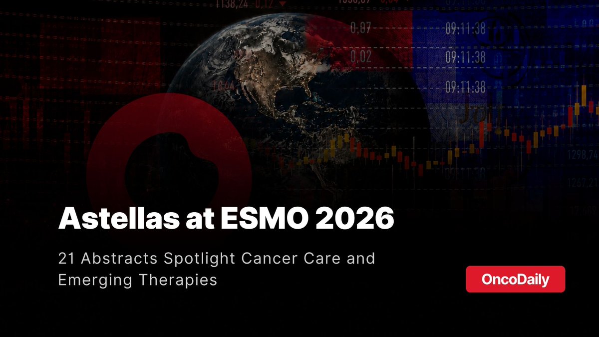 OncoDaily ESMO 2026 slide: @AstellasUS will present 21 abstracts at ESMO 2026