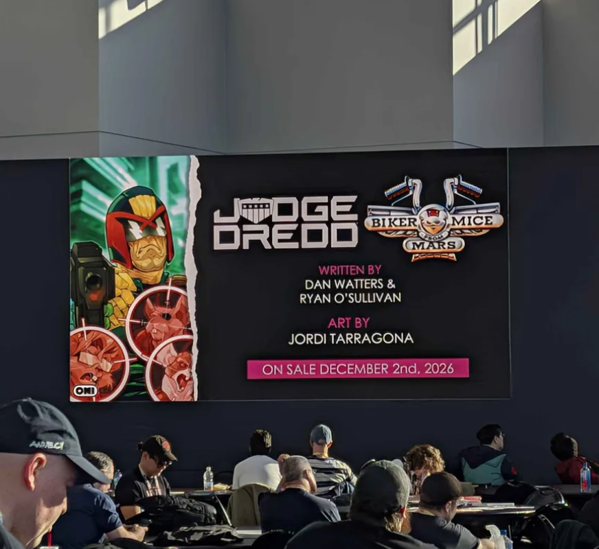 AIPTcomics's tweet photo. Oni Press is now up at Retailer Day, talking Judge Dredd Biker Mice from Mars, as well as Adventure Time/Fionna and Cake!
#AdventureTime @OniPress #NYCC #NYCC2026 https://t.co/gtsdJFGgla