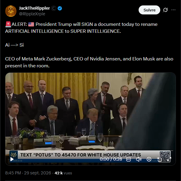 Eclipsss__'s tweet photo. Mark was present when trump signed the contract to officially rename Ai to Si and now @finkd is talking about how SUPERINTELLIGENCE will create significant oppportunities for people and businesses.
What if he actually changes $MetaAi to $MetaSi https://t.co/qO6HCdMWEJ