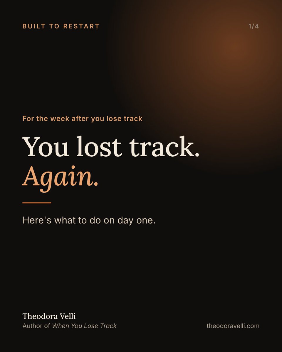 TheodoraWrites's tweet photo. You lost track. Again.

Day one, in 4 steps:
1. Don't rebuild your system tonight
2. Ask what gets more expensive in 24h
3. Message who's waiting, with a new date
4. Set a stop time, then stop

Free kit for your first day back: https://t.co/ub1JEJqnFP https://t.co/Yvt9DxY7ig