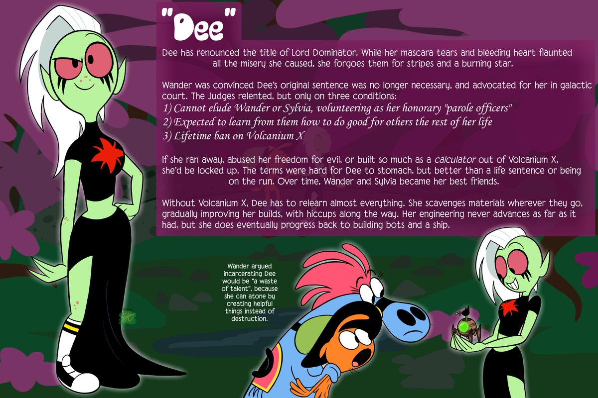 FROGKICKZ's tweet photo. (2/2) Dominator's fate after Season 3, and why she's around Wander and Sylvia all the time!
#wanderoveryonder #lorddominator https://t.co/0DIMg8SV1N