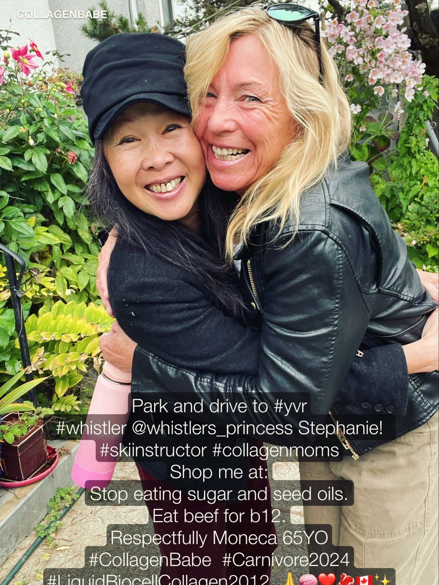 CollagenBabe's tweet photo. Park and drive to #yvr
#whistler @whistlers_princess Stephanie!
#skiinstructor #collagenmoms
Shop me at:
Stop eating sugar and seed oils.
Eat beef for b12.
Respectfully Moneca 65YO
#CollagenBabe #Carnivore2024
#LiquidBiocellCollagen2012 🙏🧠❤️🥩🇨🇦✨ https://t.co/z7VsqhjXc5
