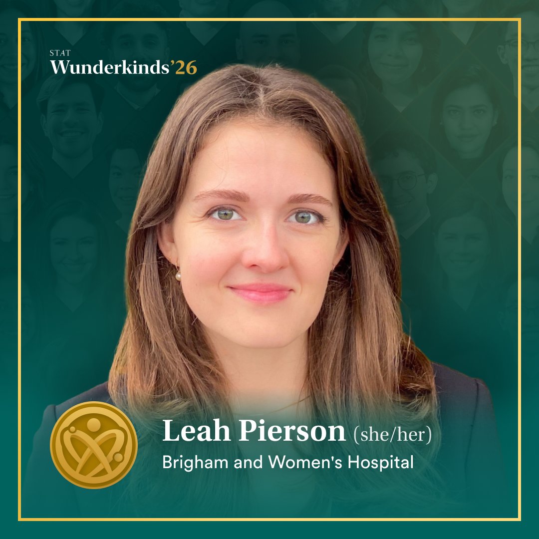 leah_pierson's tweet photo. Very happy to have been named a 2026 STAT Wunderkind, alongside an incredible cohort of researchers and doctors!

@statnews #STATWunderkinds https://t.co/zCxSyEnByh