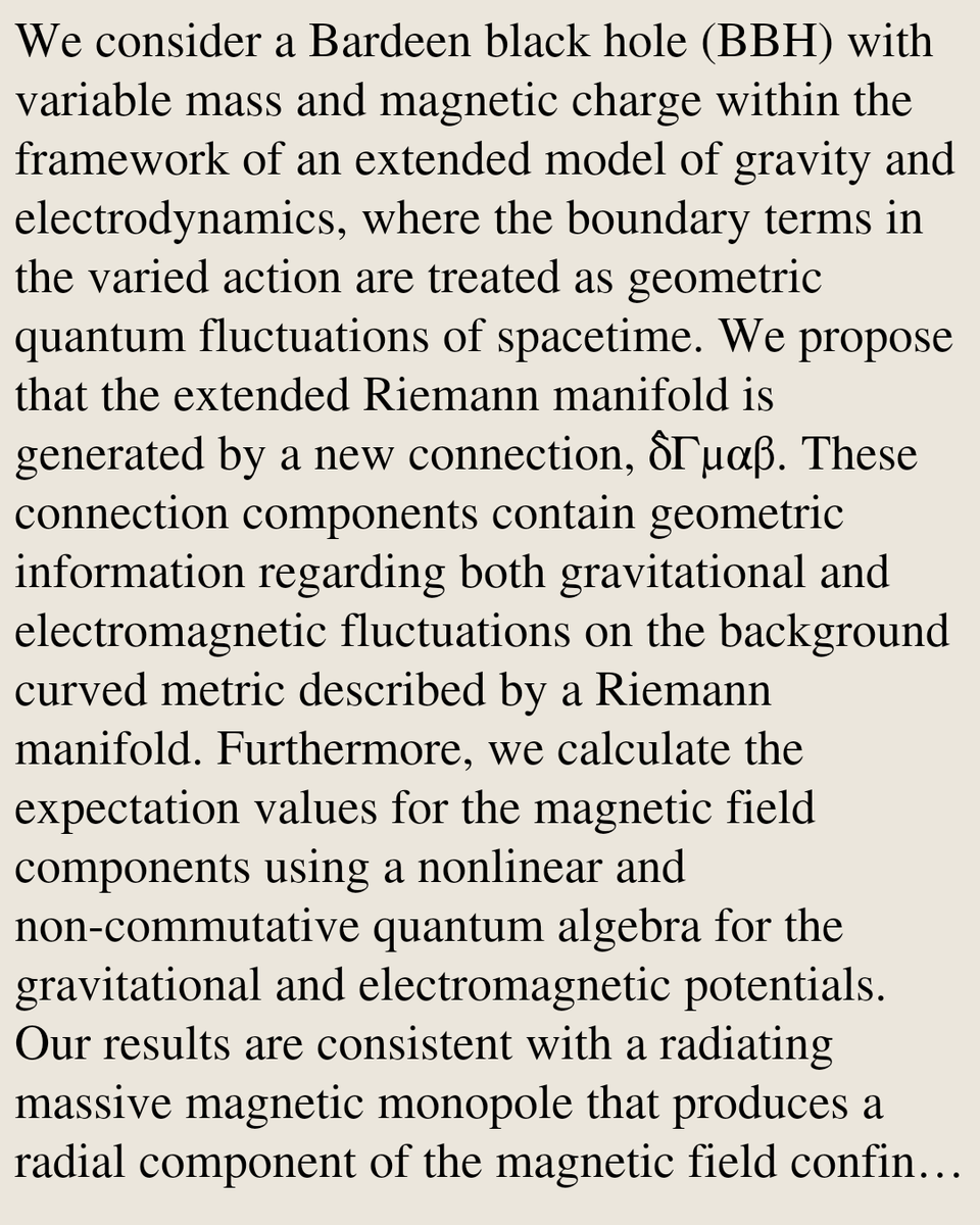 RelativityPaper's tweet photo. Radiating Bardeen Black-Hole as a dark matter candidate

Alan Sebastián Morales, Juan Ignacio Musmarra, Maurico Bellini
https://t.co/LVXKJLRCj5 [𝚐𝚛-𝚚𝚌] https://t.co/9ecwKaKUl3