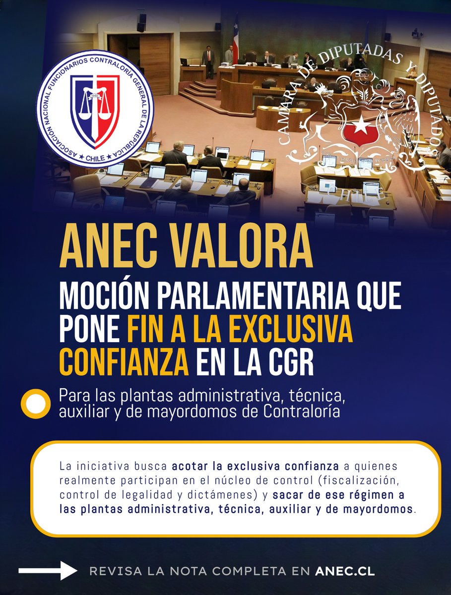 ANEC_Chile's tweet photo. 📝 Boletín N° 18.728-06 · Modifica la Ley N° 10.336
🏛️ Presentado por un grupo transversal de diputadas y diputados: Joanna Pérez, Álvaro Ortiz, Patricio Briones, Carolina Tello, Ana María Gazmuri y Patricio Pinilla.

🔗 https://t.co/bJmsj6yZHY https://t.co/4QfrLAZqd2