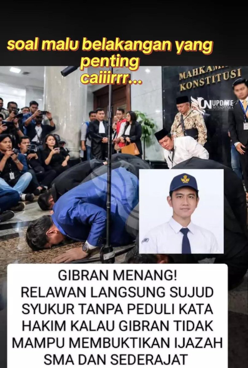 quintta1217's tweet photo. emang sujud sukur dari apa? 

termul emang kumpulan² orang dungu, bodoh dan tolol! https://t.co/WEYWldHV7P