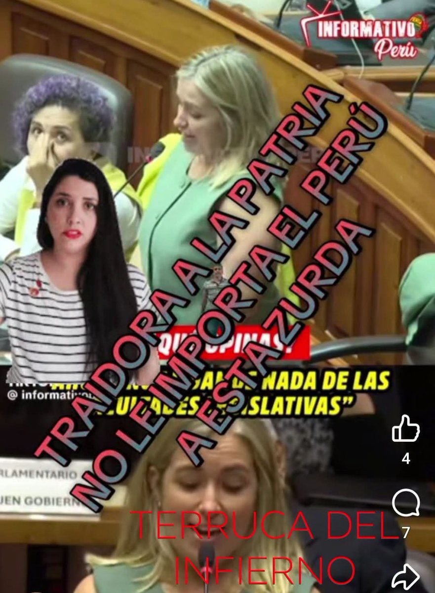 susana_bozzo's tweet photo. A ESTA ZURDA NO LE IMPORTA EL PERÚ, SOLO ESTA AHÍ PARA GANAR PROTAGONISMO, Y LLENARSE LOS. BOLSILLO, SEMBRANDO POLÉMICA. ⚠️⚠️⚠️⚠️⚠️⚠️⚠️

YA ES TIEMPO QUE ESTA IZQUIERDA TERRUCA DESAPAREZCA.

ADEFESIOS DE LA IZQUIERDA, NUNCA MÁS, NUNCA APOYAN EN NADA, SOLO SABEN CRITICAR, DESTRUIR Y OBSTRUIR.
⚠️⚠️⚠️⚠️⚠️⚠️⚠️⚠️