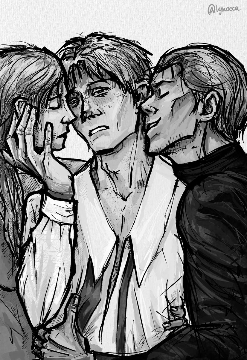 Lynocca's tweet photo. Inktober: Day 7 — (Bi)panic

the chronicles Umbrella won't tell you about

#WilliamBirkin #AlbertWesker #Inktober #AnnetteBirkin #willsker #willnette #willnettesker https://t.co/djfzRuKKZ2