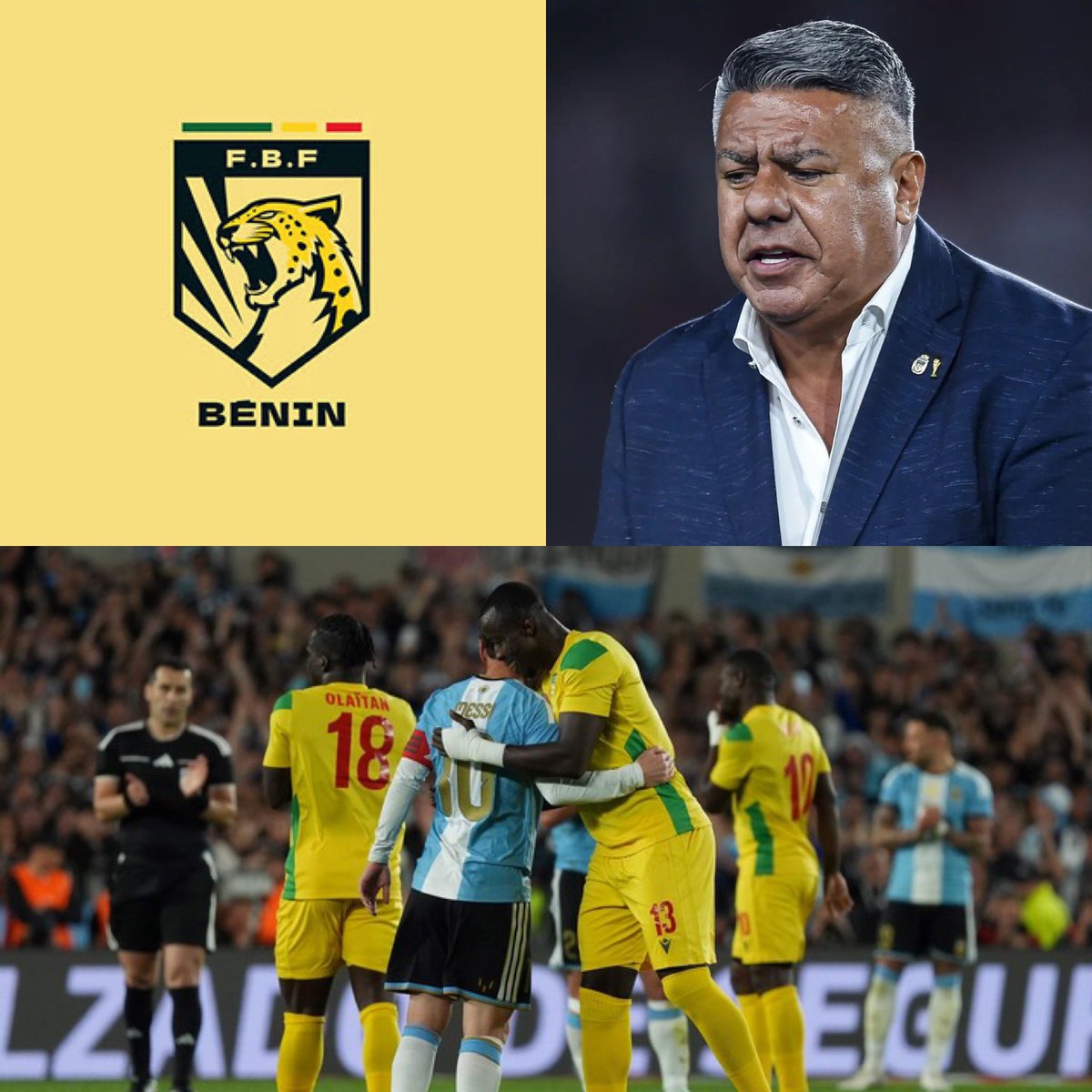 MotivacionesF's tweet photo. 🚨🇧🇯 BENÍN, INDIGNADO CON EL TRATO RECIBIDO TRAS EL DESPEDIDA DE MESSI

Benín NO habría recibido prácticamente nada tras disputar el partido de despedida de Lionel Messi con Argentina:

❌ Sin bonificación económica.
❌ Sin parte de los ingresos generados.
❌ Sin intercambio de camisetas.
❌ Sin fotos con los jugadores argentinos.
❌ Sin acceso al vestuario de Argentina.

😳 La delegación beninesa habría quedado EXTREMADAMENTE INSATISFECHA con el trato recibido durante el evento.

Según Romain Molina, la AFA habría pagado una cantidad SIMBÓLICA por el encuentro, mientras que a Benín se le habría presentado como “experiencia” la oportunidad de disputar un partido histórico para el pueblo argentino.

¿INACEPTABLE? 🇧🇯🇦🇷