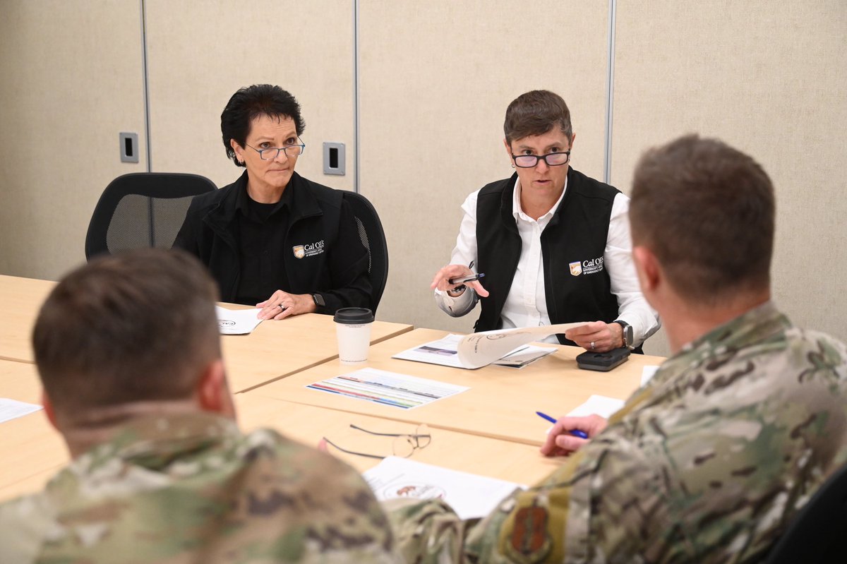 TheCalGuard's tweet photo. Preparing now for a potentially historic El Niño. Disaster readiness is a whole-of-government responsibility in our Golden State. Today, @Cal_OES Director Caroline Thomas Jacobs met with Cal Guard leaders at our HQ. The focus: statewide readiness and potential Guard support for flood response, search and rescue, engineering and logistics. @CAgovernor
