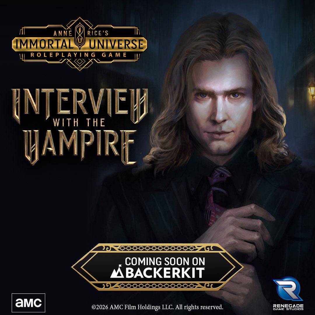 iwtvsource's tweet photo. AMC is partnering with Renegade Game Studios to release a new RPG system based on #InterviewwiththeVampire / #TheVampireLestat, The Mayfair Witches, and Talamasca: The Secret Order! #iwtv 

More details here: https://t.co/kpxGGGHNYQ https://t.co/gY1tehZyCr