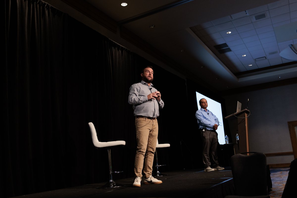 Q2_Software's tweet photo. On day one of #DevDays26, Aneesh Chandy and Ryan Hollister previewed Backoffice MCP, an MCP server that exposes Caliper functionality so agents can call it directly, starting with customer lookup and search. 🔍

#Q2DevDays #BackofficeMCP https://t.co/DbQagENVqR